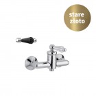 Giulini Giovanni Hermitage bateria prysznicowa stare złoto - uchwyt czarny Swarovski 4408/S/CZ/B