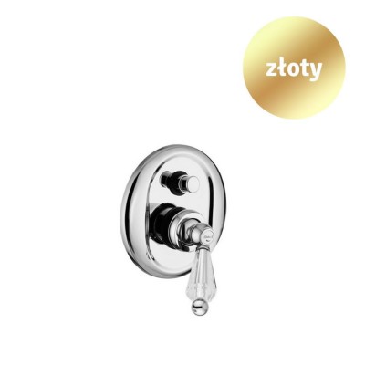 Giulini Giovanni Hermitage bateria natryskowa podtynkowa z przełącznikiem złoty - uchwyt przezroczysty Swarovski 4413/S/P/ZŁ