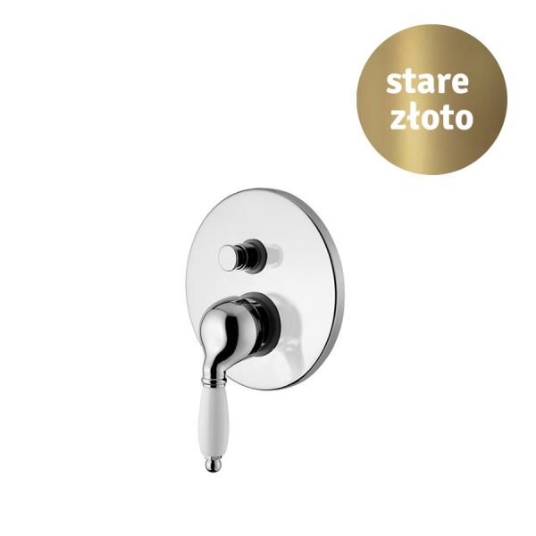 Clasic bateria natryskowa podtynkowa z przełącznikiem stare złoto CL02802B