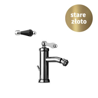 Giulini Giovanni Hermitage bateria bidetowa stare złoto - uchwyt z kryształem Swarovski 4435/S/CZ/B
