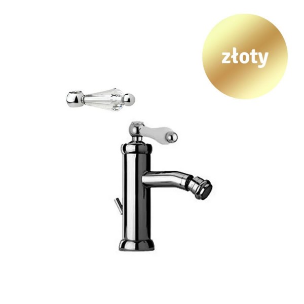 Giulini Giovanni Hermitage bateria bidetowa złota - uchwyt z kryształem Swarovski 4435/S/P/ZŁ