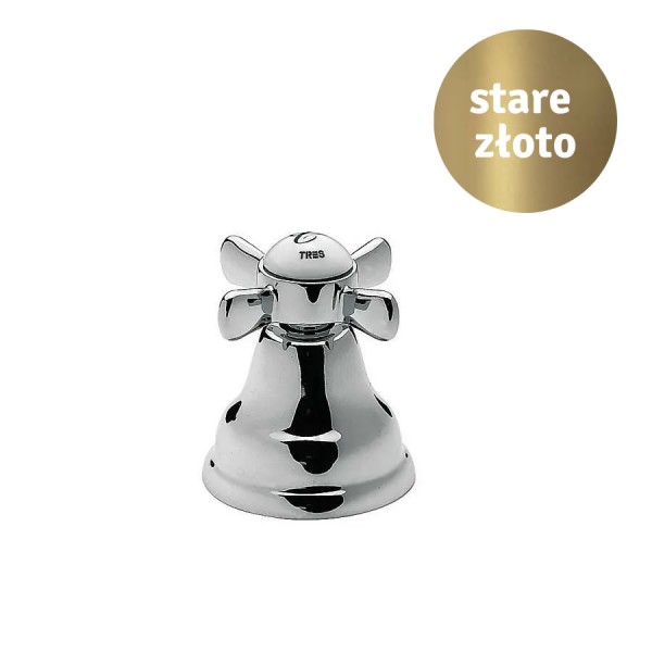 Tres Retro Clasic zawór kątowy do wody zimnej stare złoto 52412501F