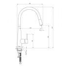 Deante Aster Bateria zlewozmywakowa stojąca z wyciąganą wylewką chrom BCA 072M
