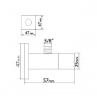 Trend Armatura zaworek pod baterię kwadratowy 1/2 x 3/8 chrom A601