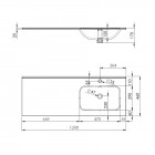 Elita Meble Skappa umywalka ceramiczna prawa szer. 120 cm (60+60) 145965