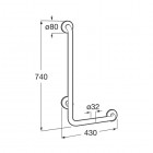 Roca Access Comfort poręcz kątowa lewa 90º biała A816906009