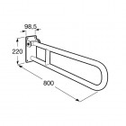 Roca Access Comfort poręcz prosta składana 80 cm biała A816909009