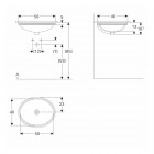 Koło Variform umywalka podblatowa 50x40 cm 500.754.01.6