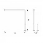 Koło Lehnen Funktion poręcz ścienno-podłogowa lewa 85x85 cm gładka L1052121