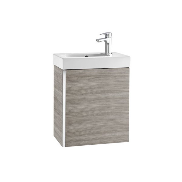 Roca Mini zestaw łazienkowy szafka + umywalka 45x25 cm szary piasek tekstura A855873156