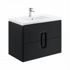 Koło Twins szafka podumywalkowa wisząca 80x57x46 cm z 2 szufladami czarny matowy 89555000