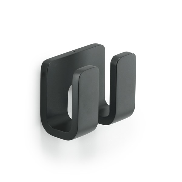 Gedy Outline wieszak punktowy podwójny czarny 3228/CZAR