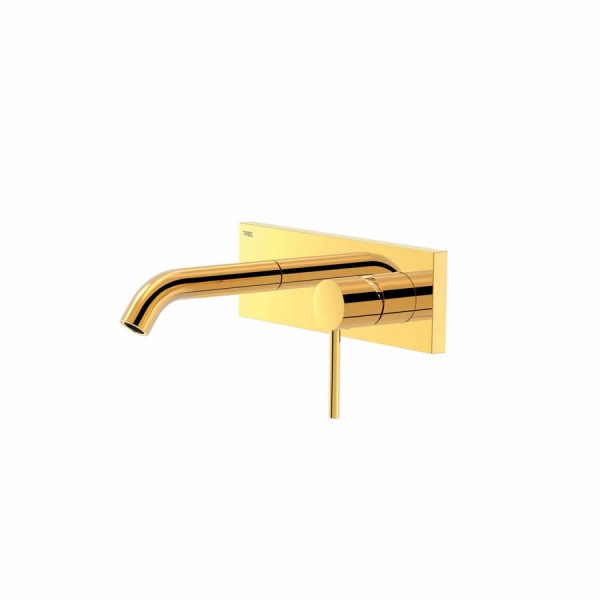 Tres Study Exclusive bateria umywalkowa podtynkowa wylewka 140 mm złota 26220050OR