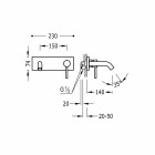 Tres Study Exclusive bateria umywalkowa podtynkowa wylewka 140 mm złota 26220050OR