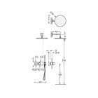 Tres Study Exclusive zestaw prysznicowy podtynkowy z baterią termostatyczną złoty 20735201OR