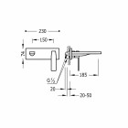 Tres Slim Exclusive bateria umywalkowa podtynkowa wylewka 185 mm złota 20220003OR