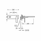 Tres Slim Exclusive bateria umywalkowa podtynkowa wylewka 245 mm złota 20220004OR