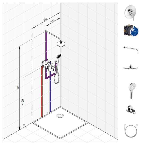 Kludi Bozz zestaw prysznicowy nr 3