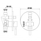 Kohlman Roxin bateria prysznicowa podtynkowa z przełącznikiem