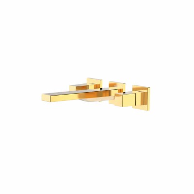 Tres Cuadro Exclusive bateria umywalkowa podtynkowa wylewka 180 mm złota 00815301OR