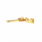 Tres Cuadro Exclusive bateria umywalkowa podtynkowa wylewka 240 mm złota 00815401OR