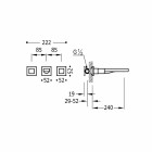 Tres Cuadro Exclusive bateria umywalkowa podtynkowa wylewka 240 mm złota 00815401OR
