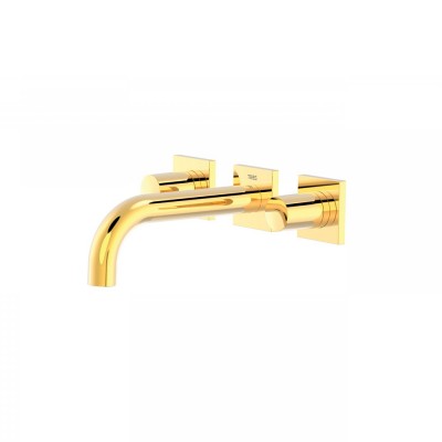 Tres Project Tres bateria kuchenna ścienna wylewka 164 mm złota 21115101OR