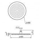 Vedo Deszczownica okrągła 40 cm Ultra Slim czarny mat VSN0400CZ