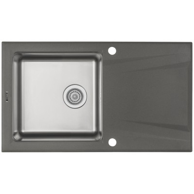Deante Prime Zlewozmywak granitowo-stalowy 1-komorowy z ociekaczem - antracyt