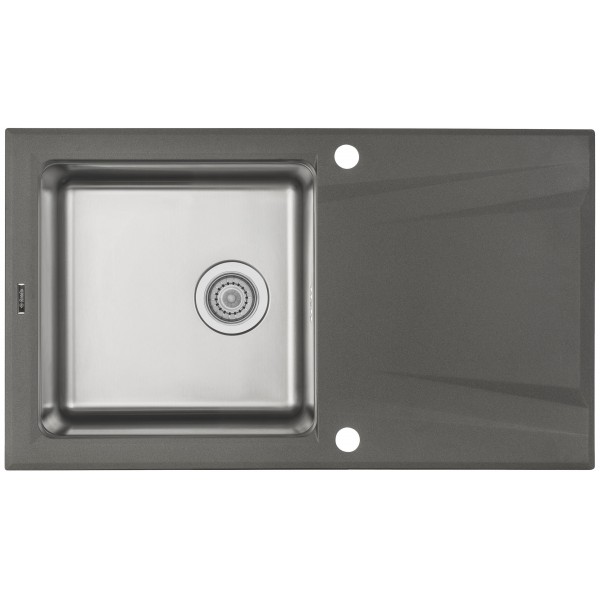 Deante Prime Zlewozmywak granitowo-stalowy 1-komorowy z ociekaczem - antracyt