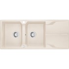Deante Andante Zlewozmywak granitowy 2-komorowy z ociekaczem - beż