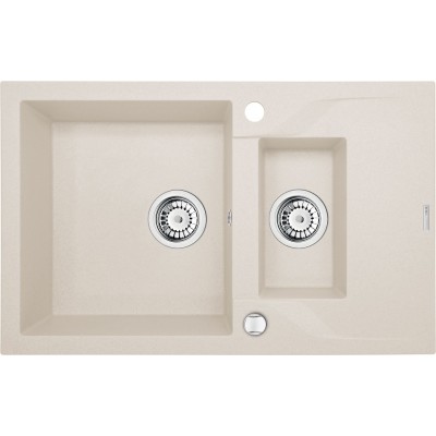 Deante Andante Zlewozmywak 1,5-komorowy z krótkim ociekaczem - beż