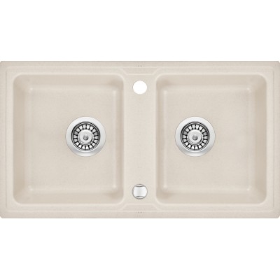 Deante Zorba Zlewozmywak 2-komorowy bez ociekacza - beż