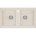 Deante Zorba Zlewozmywak 2-komorowy bez ociekacza - beż