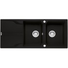 Deante Andante Zlewozmywak granitowy 2-komorowy z ociekaczem - nero