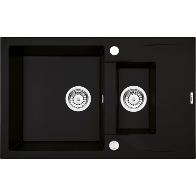 Deante Andante Zlewozmywak 1,5-komorowy z ociekaczem - nero