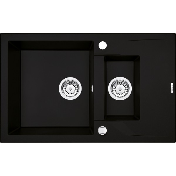 Deante Andante Zlewozmywak 1,5-komorowy z ociekaczem - nero