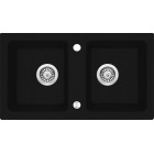 Deante Zorba Zlewozmywak 2-komorowy bez ociekacza - nero