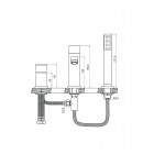 Deante Anemon bateria wannowa 3-otworowa chrom/czarny BCZ B130