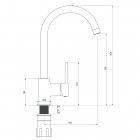 Deante Aster bateria zlewozmywakowa z wylewką U BCA 062M