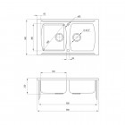 Deante Lusitano zlewozmywak 2-komorowy bez ociekacza ZCL 620N