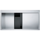 Franke Crystal Line CLV 214 zlewozmywak stalowy/czarne 100x51,2 cm jedwab szkło komora z lewej 127.0306.386