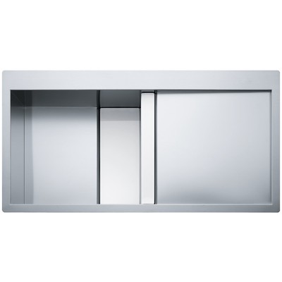 Franke Crystal Line CLV 214 zlewozmywak stalowy/białe szkło 100x51,2 cm jedwab komora z lewej 127.0306.411