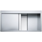 Franke Crystal Line CLV 214 zlewozmywak stalowy/białe szkło 100x51,2 cm jedwab komora z prawej 127.0306.413