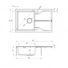 Deante Andante zlewozmywak 1-komorowy z ociekaczem grafitowy metalik ZQN G113