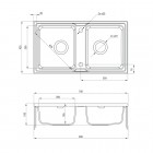 Deante Zorba zlewozmywak 2-komorowy bez ociekacza z baterią stojącą ZQZA2203