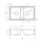 Deante Zorba zlewozmywak 2-komorowy bez ociekacza z baterią stojącą ZQZA7203