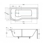 Besco Inspiro kabino-wanna lewa 160x70 cm z parawanem 1-skrzydłowym WAI-160-NLE