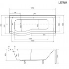Besco Inspiro kabino-wanna lewa 170x70 cm z parawanem 1-skrzydłowym WAI-170-NLE