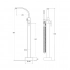 Besco Decco II bateria wannowo-prysznicowa wolnostojąca czarny mat BW-DII-CZ